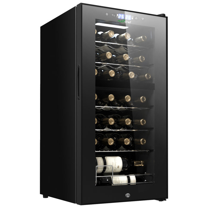 NutriChef Wine Chilling Refrigerator Cellar DualZone Wine Cooler